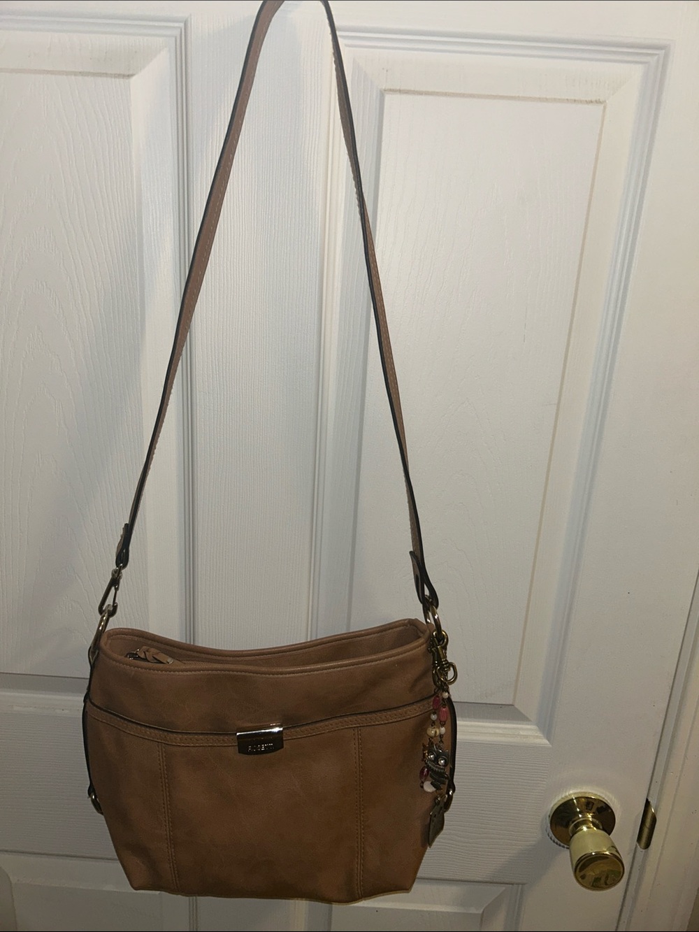 Rosetti Saddle Brown Leather Shoulder Bag